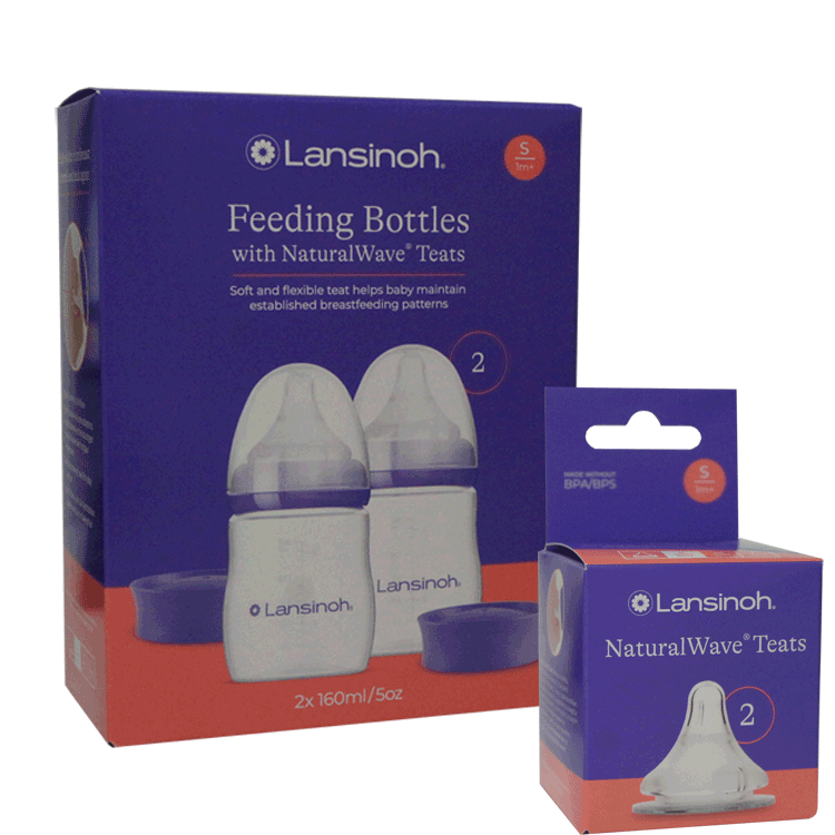 Lansinoh Biberons 2 x 160 ml - Avec tétines Natural wave