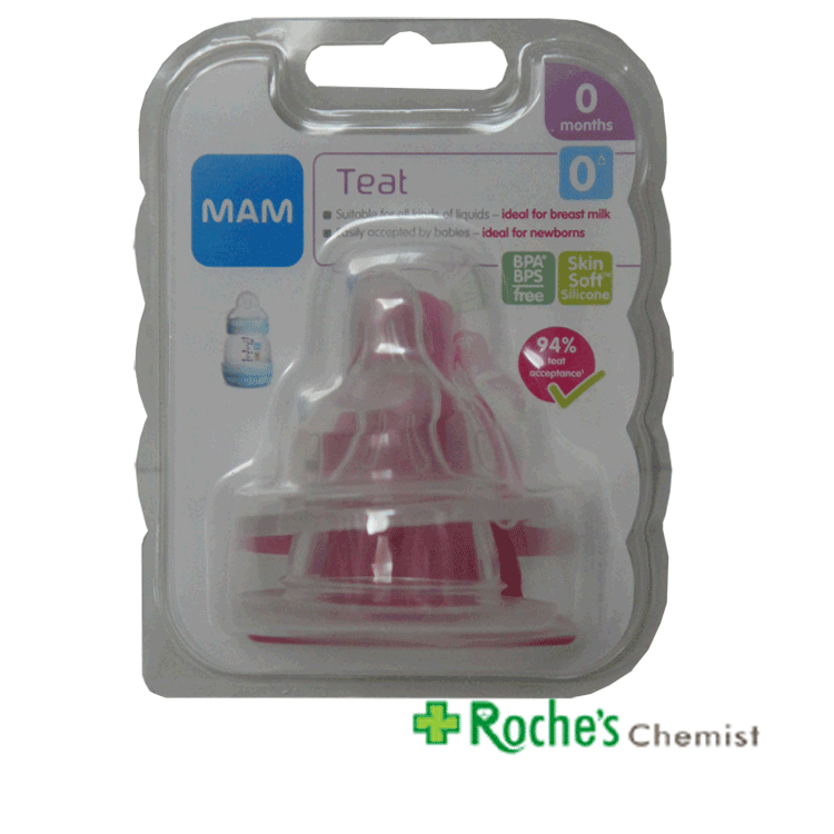 Tétines en silicone MAM x 2 - 4 étapes - Étapes 0, 1, 2 et 3