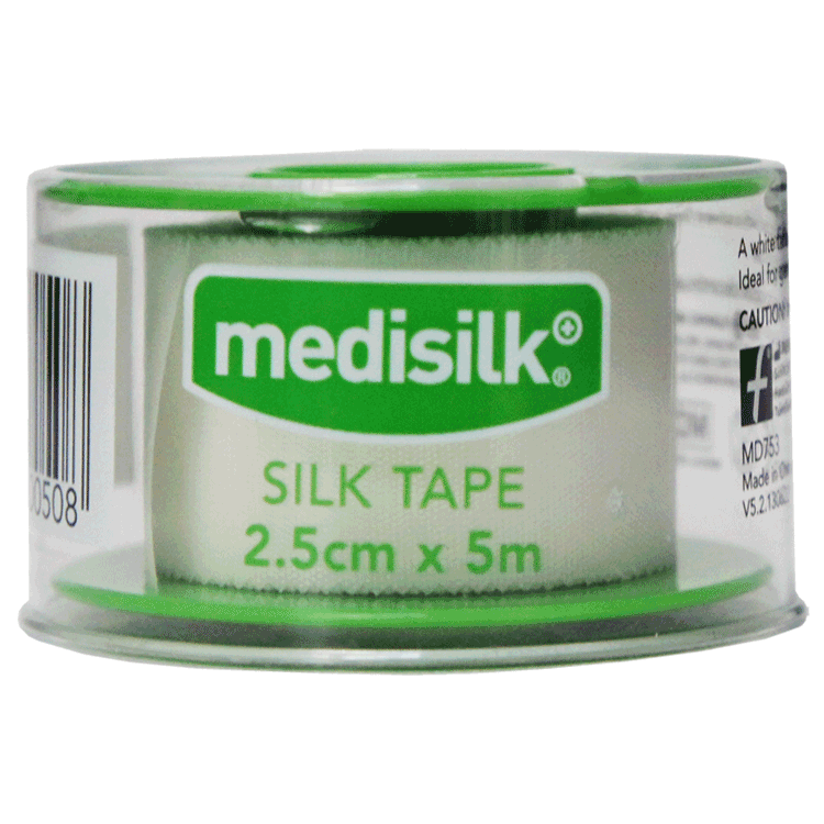 Ruban adhésif de premiers secours Medisilk 2,5 cm x 5 m