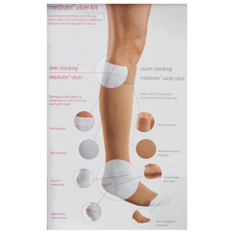 Mediven Leg/ Calf Ulcer Kits  - 7 Width Sizes - Regular Length Sock  ( 39 to 44cm )