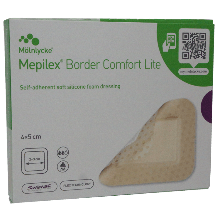 Mepilex BorderComfort Lite 4cm x 5cm - 10 Absorbant Foam Dressings