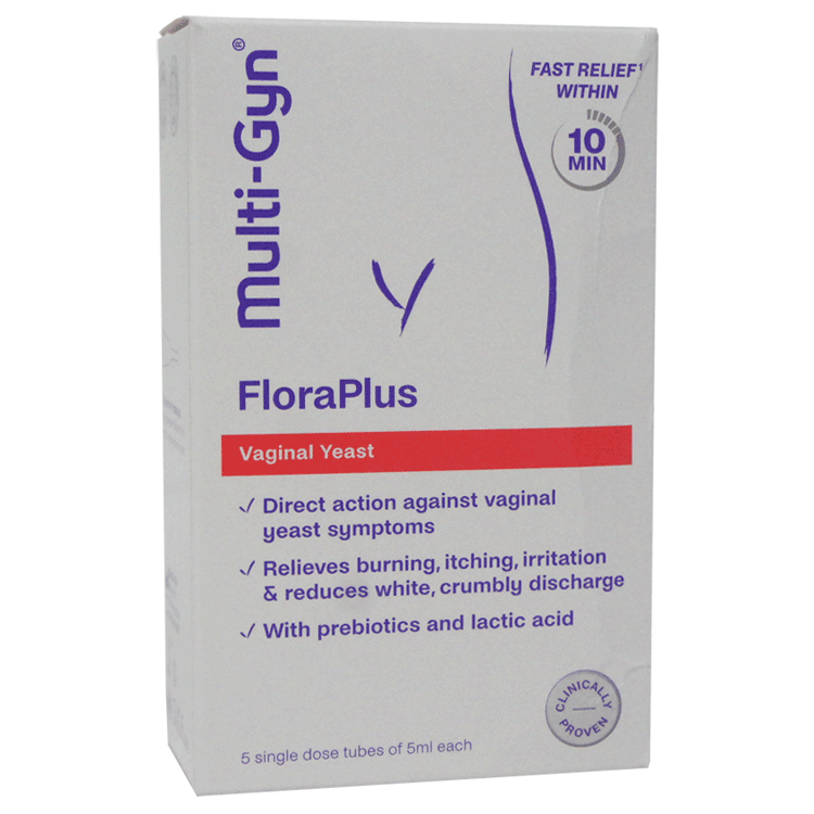 Multi-Gyn FloraPlus - 5 tubes unidoses - Traitement des problèmes de mycoses vaginales