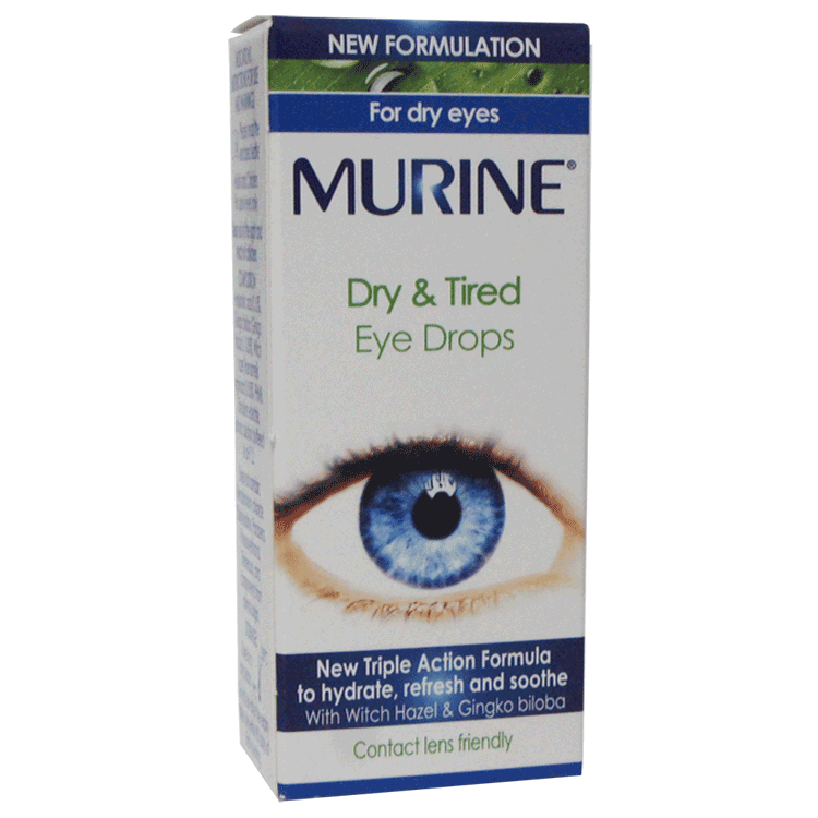 Murine Dry and Tired Eye Drops 15ml  - Contact lens friendly
