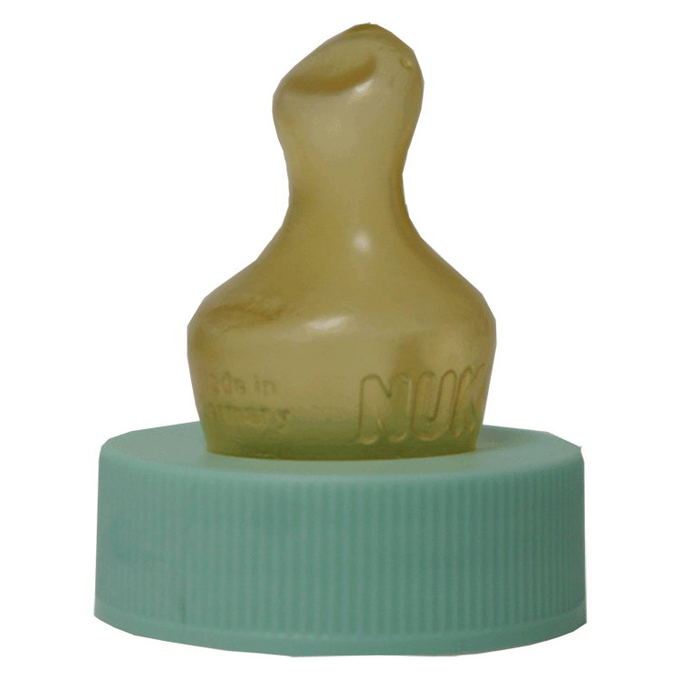 NUK Orthodontic Green Neck Latex Teat Fast Flow x 24 - For 70ml and 90ml Ready to Use Milks