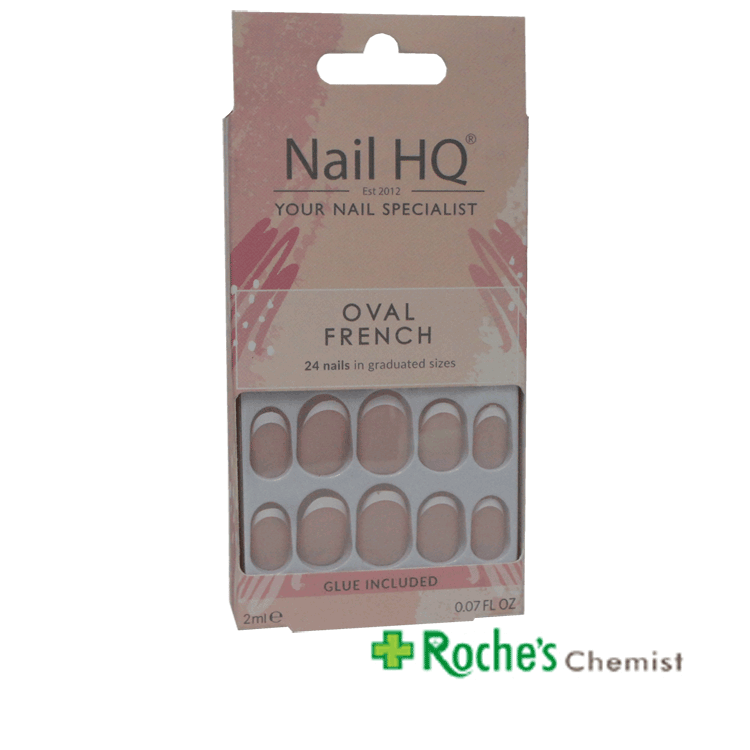 Nail HQ Nails Oval French x 24