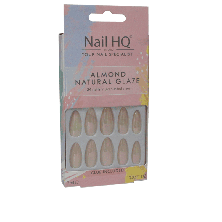 Nail HQ Nails Almond Natural Glaze x 24