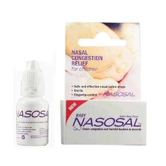 Nasosal Saline Nasal drops x 30ml - For Nasal Congestion in babies / Children