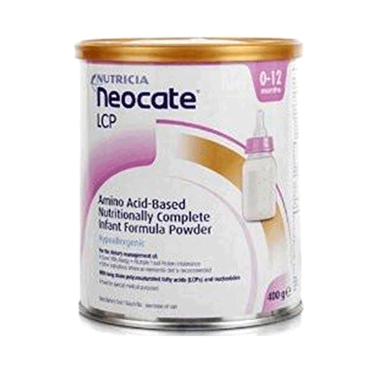 Formule pour nourrissons à base d'acides aminés Neocate LCP 400 g pour bébés intolérants au lait et au lactose