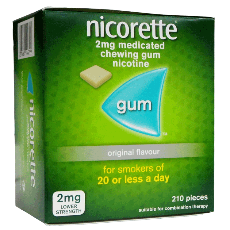 Nicorette 2mg Gum Original Flavour 210 pieces
