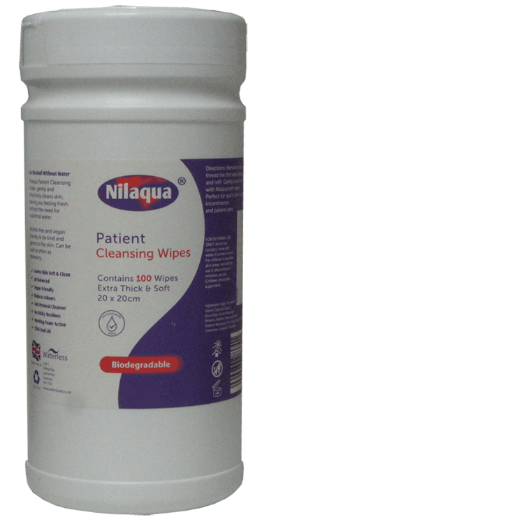 Nilaqua Patient Cleansing Wipes x 100 - Large, Thick and Soft
