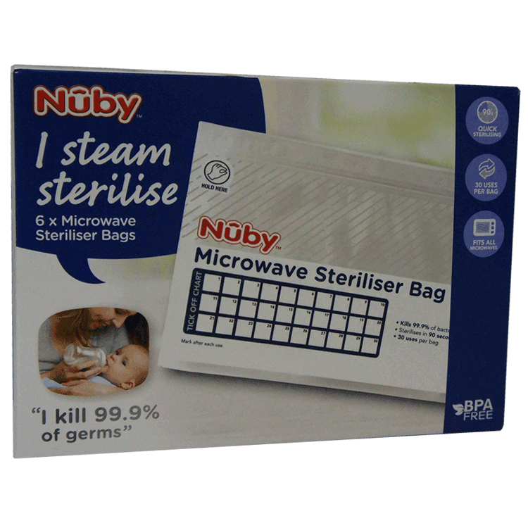 Nuby I Steam Sterilise x 6 Microwave bags