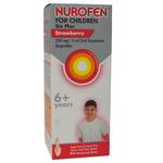 Nurofen für Kinder ab 6 Jahren – Erdbeergeschmack – Ibuprofen 150 ml mit Löffel mit oder ohne digitales Thermometer