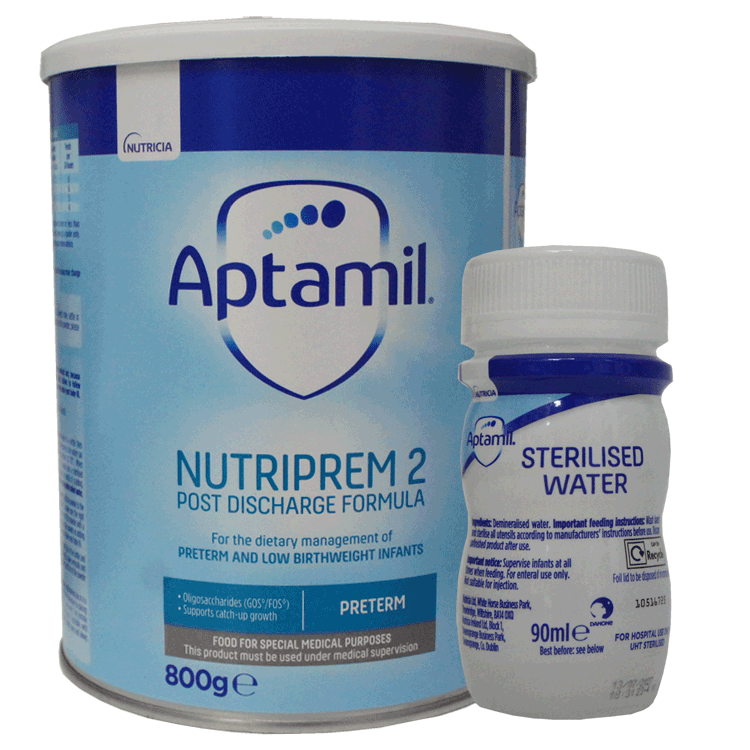 Aptamil Nutriprem 2 Formula  x 800g  + Aptamil Sterilised Water 24 x 90ml - For Premature babies