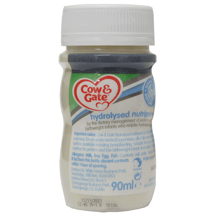 Cow and Gate Nutriprem Hydrolysed Ready to Use 90ml bottles x 24 - Easier Digested