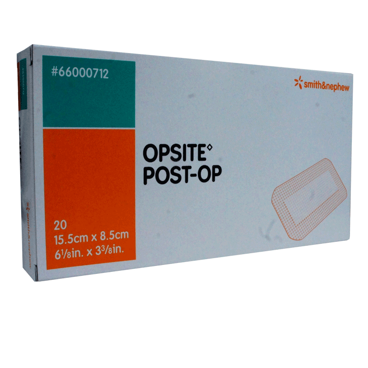 Opsite Post-Op 15,5 cm x 8 cm x 5 Verbände – Saugfähiges weißes Pad mit Folienrand
