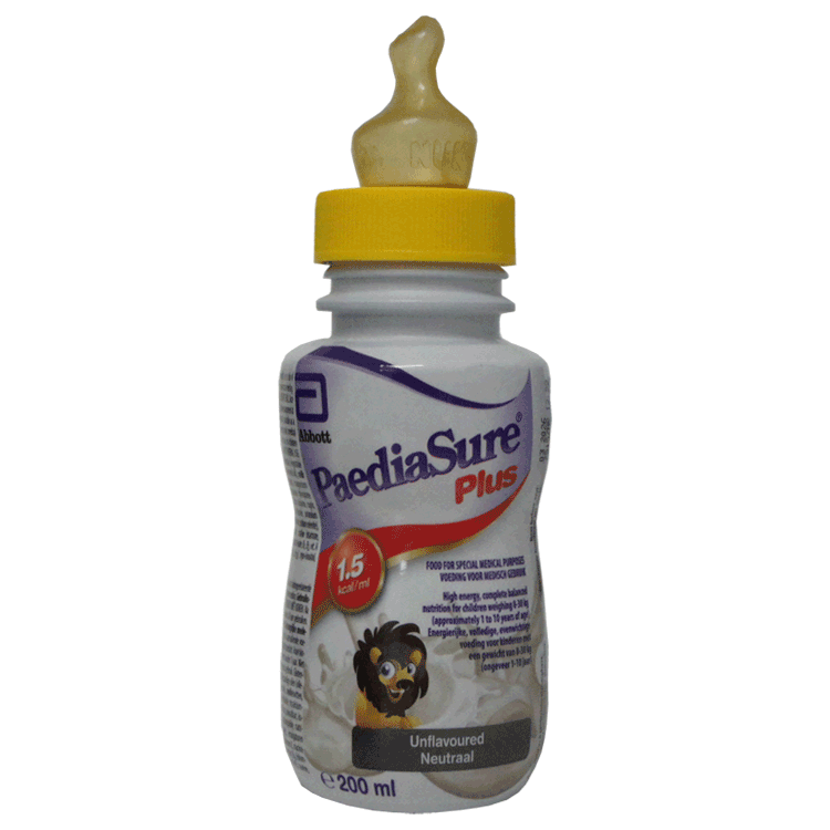 Paediasure Plus 200ml Neutral Flavour x 4 with or without 4 Sterile Screw On Teats