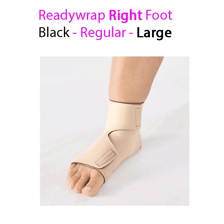 ReadyWrap RIGHT FOOT Adjustable Compression Garment with Velcro Straps for Chronic Oedema