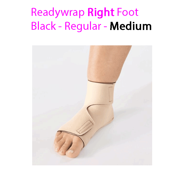 ReadyWrap RIGHT FOOT Adjustable Compression Garment with Velcro Straps for Chronic Oedema