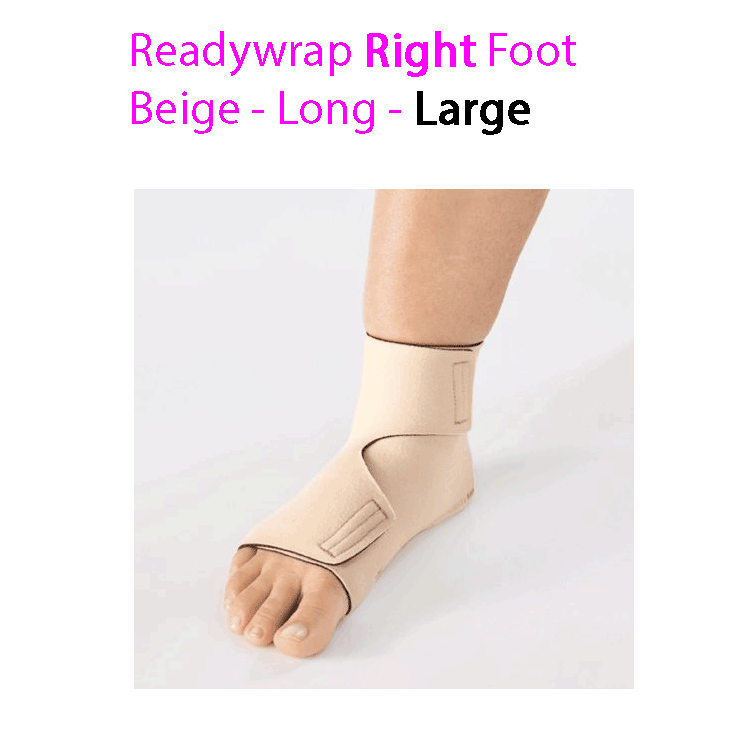 ReadyWrap RIGHT FOOT Adjustable Compression Garment with Velcro Straps for Chronic Oedema