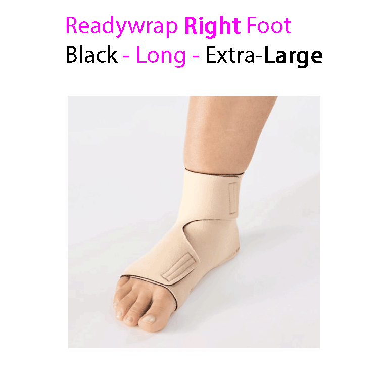 ReadyWrap RIGHT FOOT Adjustable Compression Garment with Velcro Straps for Chronic Oedema