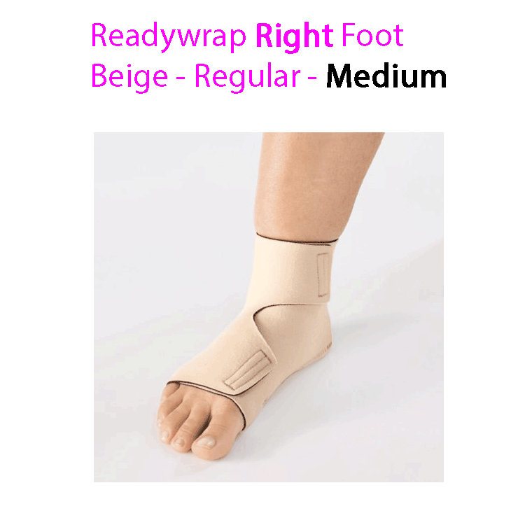 ReadyWrap RIGHT FOOT Adjustable Compression Garment with Velcro Straps for Chronic Oedema