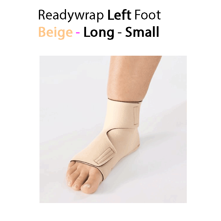 ReadyWrap LEFT FOOT Verstellbares Kompressionskleidungsstück mit Klettverschlüssen für chronische Ödeme