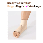 ReadyWrap LEFT FOOT Verstellbares Kompressionskleidungsstück mit Klettverschlüssen für chronische Ödeme