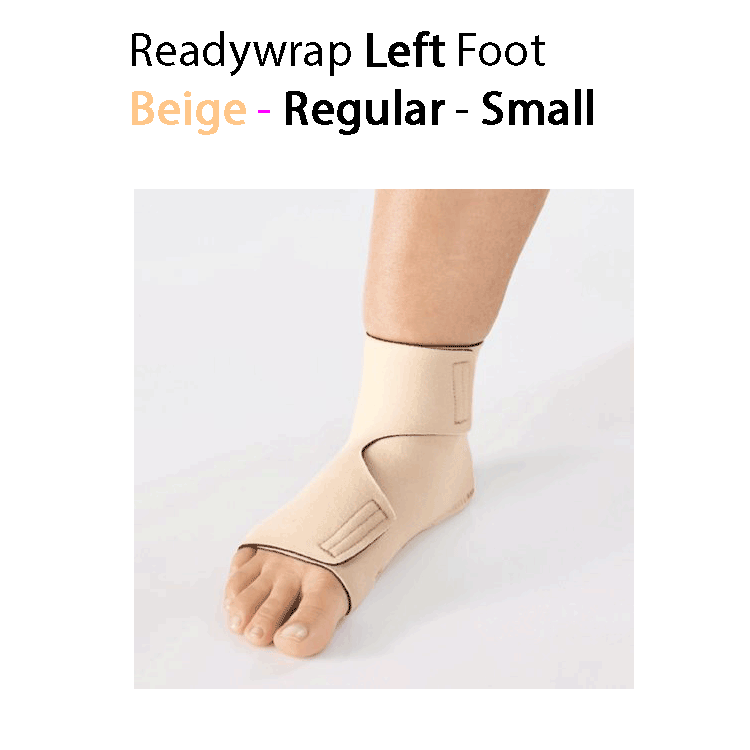 ReadyWrap LEFT FOOT Verstellbares Kompressionskleidungsstück mit Klettverschlüssen für chronische Ödeme