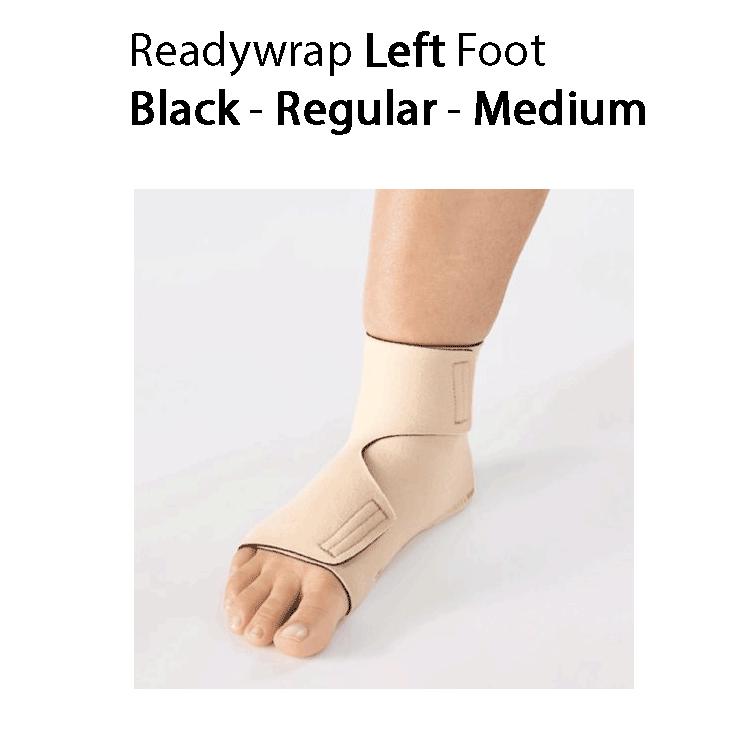 ReadyWrap LEFT FOOT Verstellbares Kompressionskleidungsstück mit Klettverschlüssen für chronische Ödeme