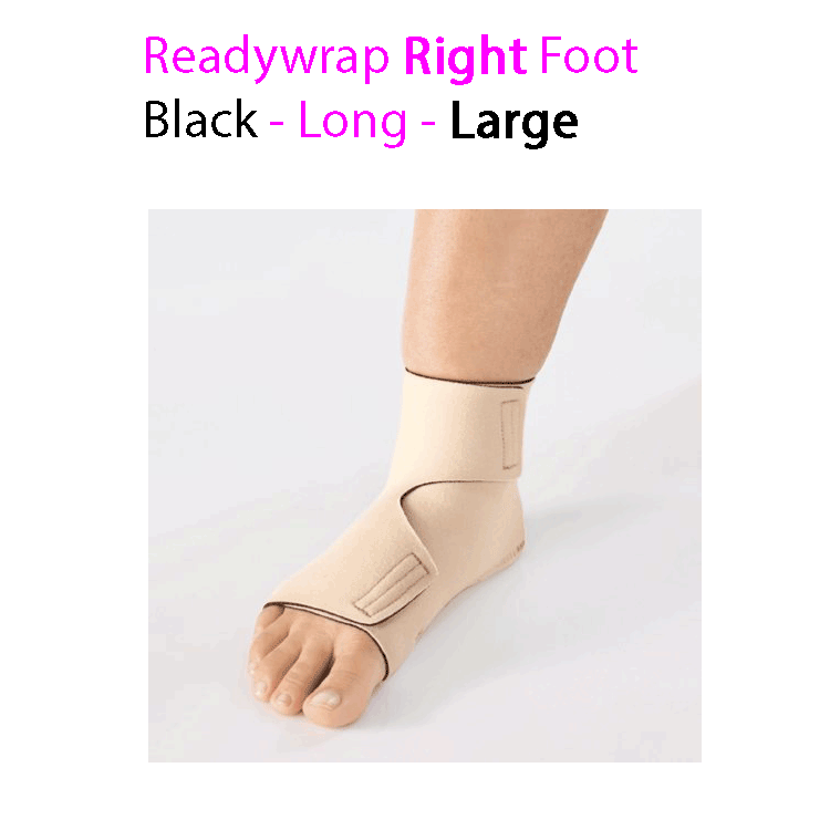 ReadyWrap RIGHT FOOT Adjustable Compression Garment with Velcro Straps for Chronic Oedema