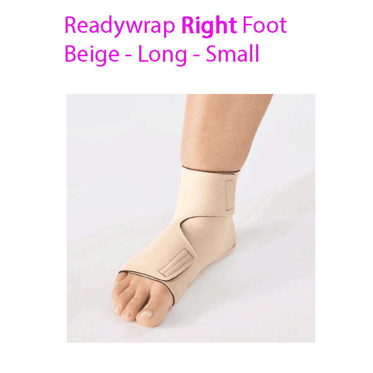 ReadyWrap RIGHT FOOT Adjustable Compression Garment with Velcro Straps for Chronic Oedema