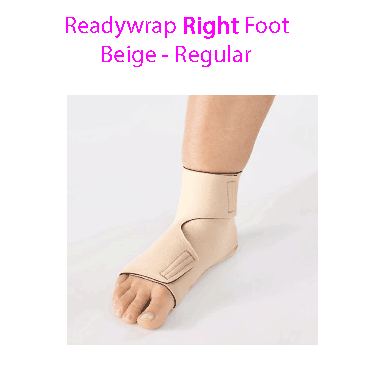 ReadyWrap RIGHT FOOT Adjustable Compression Garment with Velcro Straps for Chronic Oedema