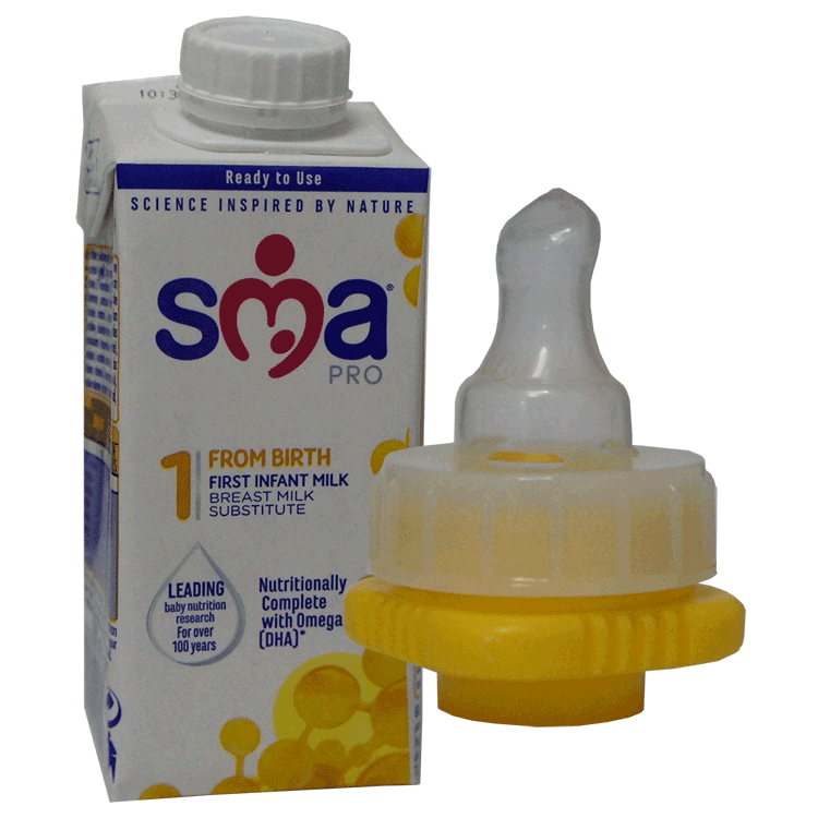 SMA First Infant Milk RTF 200 ml x 6 – gebrauchsfertig mit oder ohne Adapter und sterilen Reisesaugern