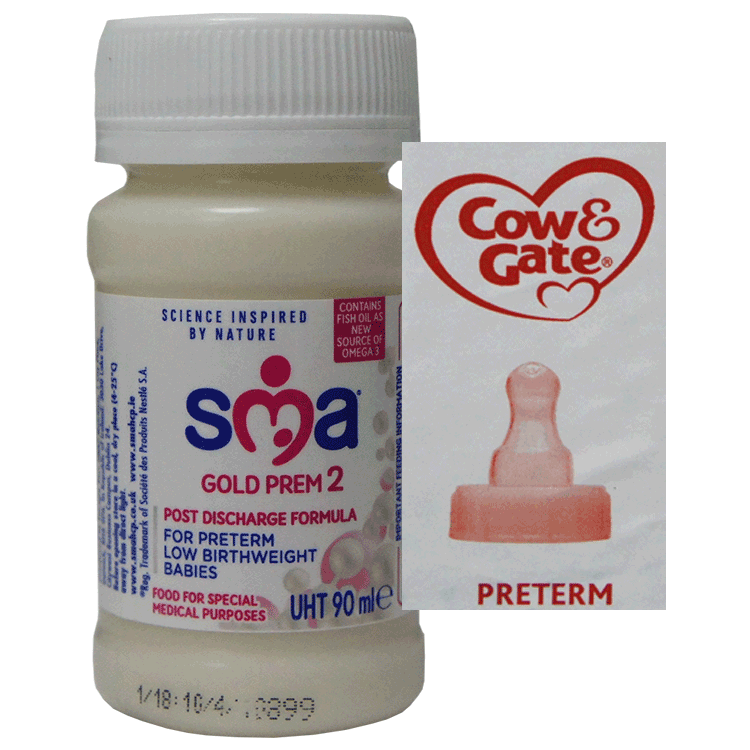 SMA Gold Prem Prêt à l'emploi 90 ml x 32 cartons - Pour les bébés de faible poids à la naissance