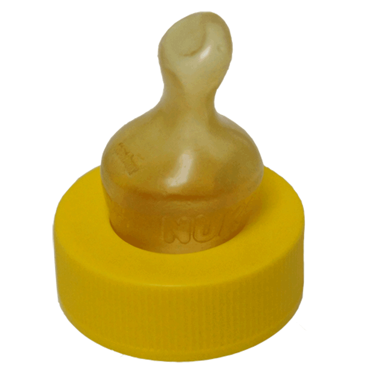 Tétines anti-coliques en latex SMA (col jaune) x 100 - Stériles - Compatibles avec les biberons prêts à l'emploi de 70 ml et 90 ml