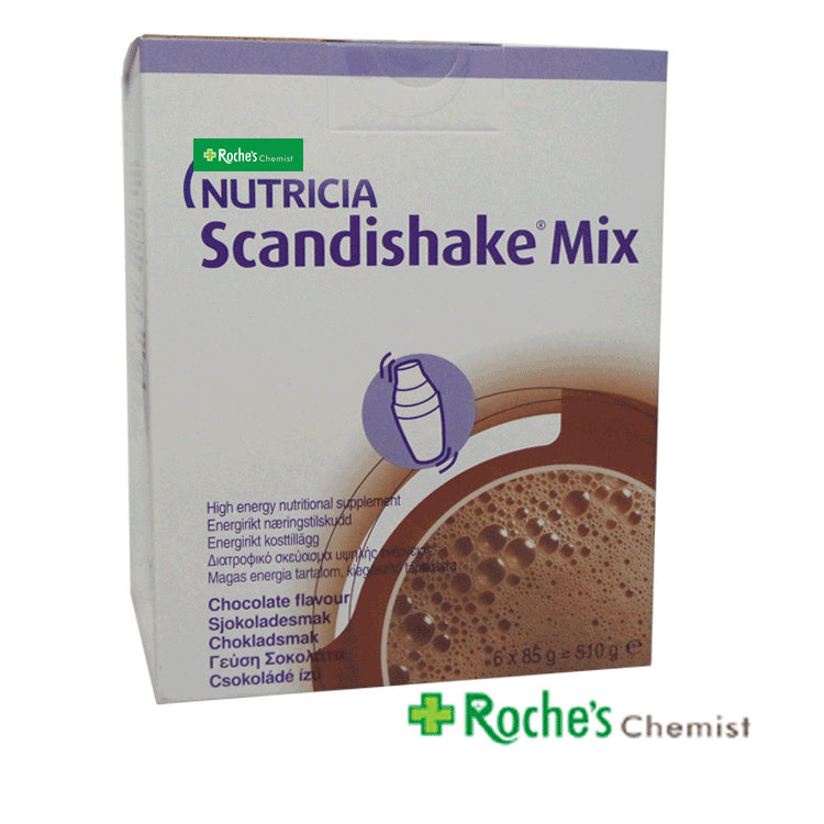 Scandishake Mix 6 x 85 g - Hochenergie -Nahrungsergänzungsmittel Schokoladengeschmack
