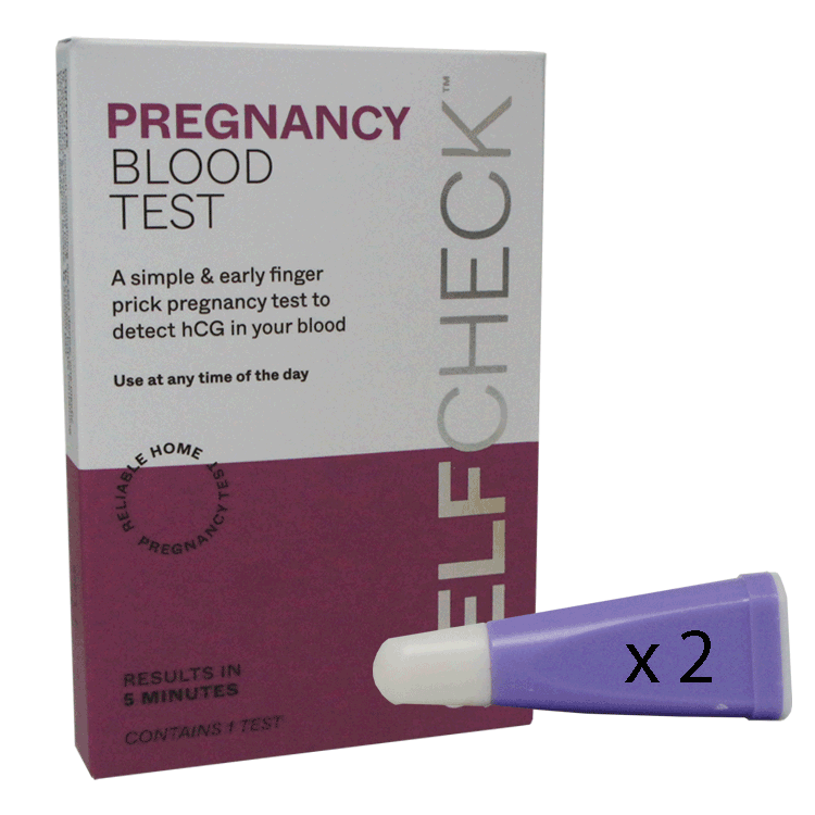 Self Check Pregnancy Blood Sample Test x 1 + Painless Single Use Lancets x 2