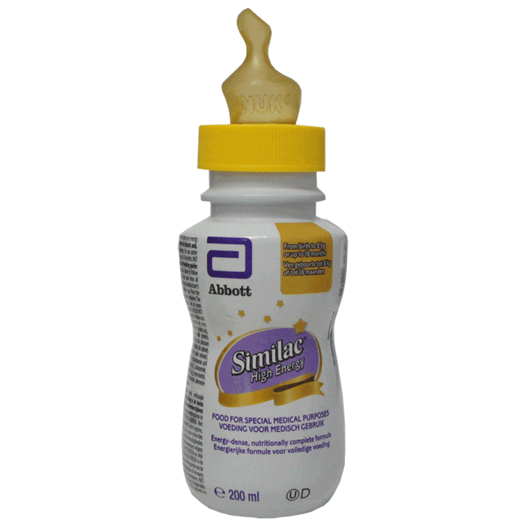 Similac High Energy Infant Milk 200ml x 4 + SMA Yellow Neck teats x 4