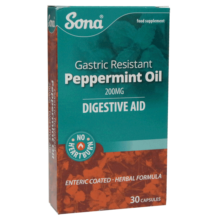 Sona Peppermint Oil Capsules x 30 - Digestive Aid