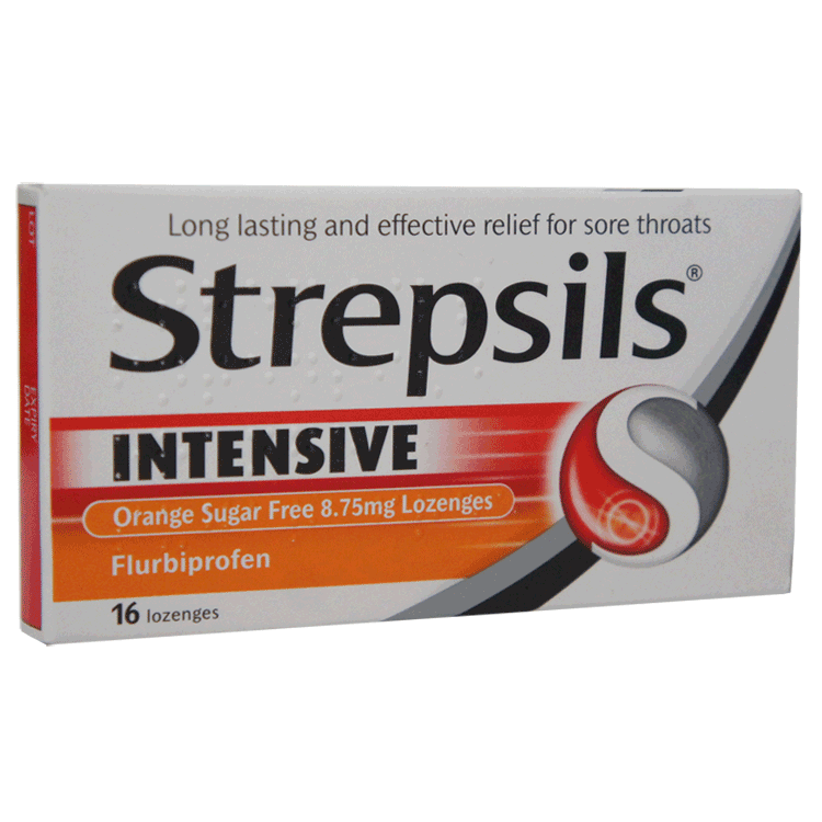 Strepsils Intensive Anti-inflammatory Throat Lozenges x 16  - Orange Flavour
