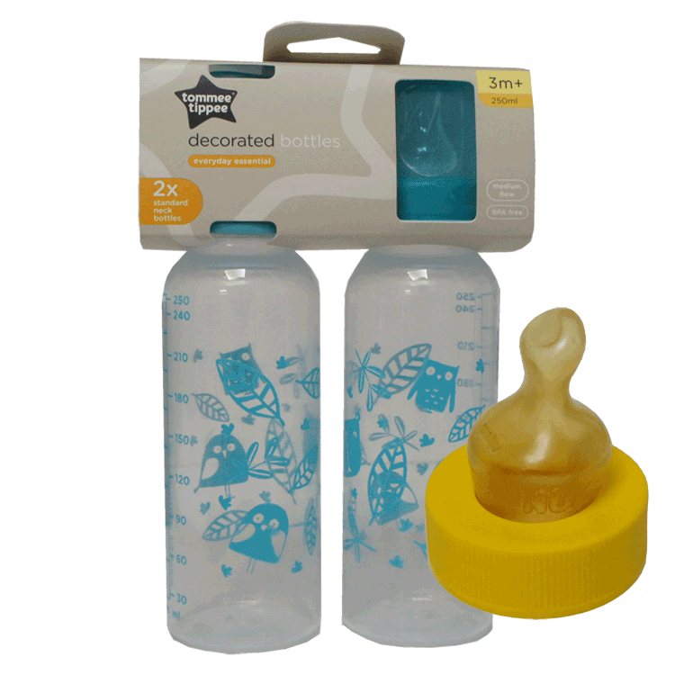 Bottiglie decorate con Tippee Tommee 3M+ 250 ml x 2