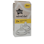 Tommee Tippee Natural Start Silicone Teats x 2 - Slow, Medium and Fast Flow