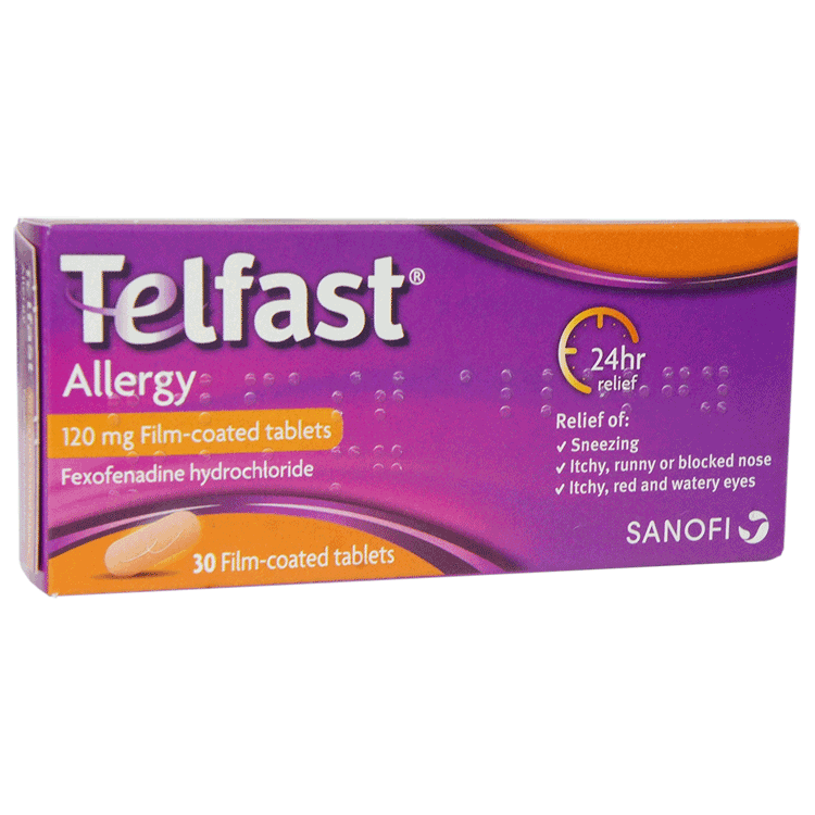 Telfast Allergy 120mg Tablets x 30 - For Allergy and Hayfever
