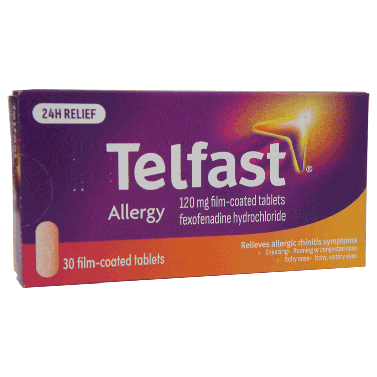 Comprimés Telfast Allergy 120 mg x 30 – Pour les allergies et le rhume des foins