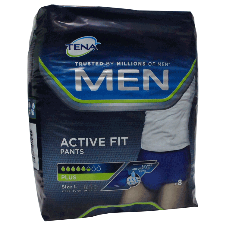 Tena voor Heren Actieve fit broek - 2 maten - Pull-ups - Met zouten No-Roma Deodorant 28ml