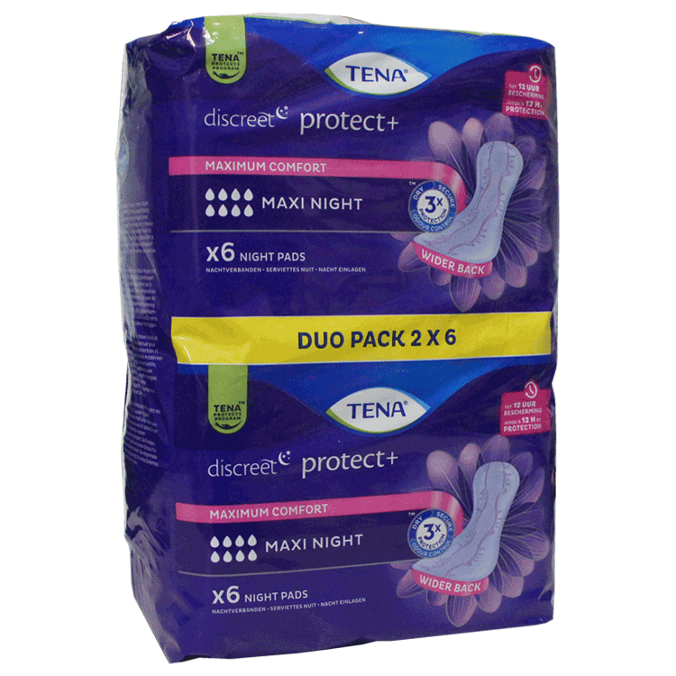 Tena Discreet Protect Night Pads  x 12
