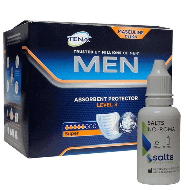 Tena for Men Level 3 Pads x 8 Super - Sterke absorptie - Met of zonder zouten Urine-deodorant