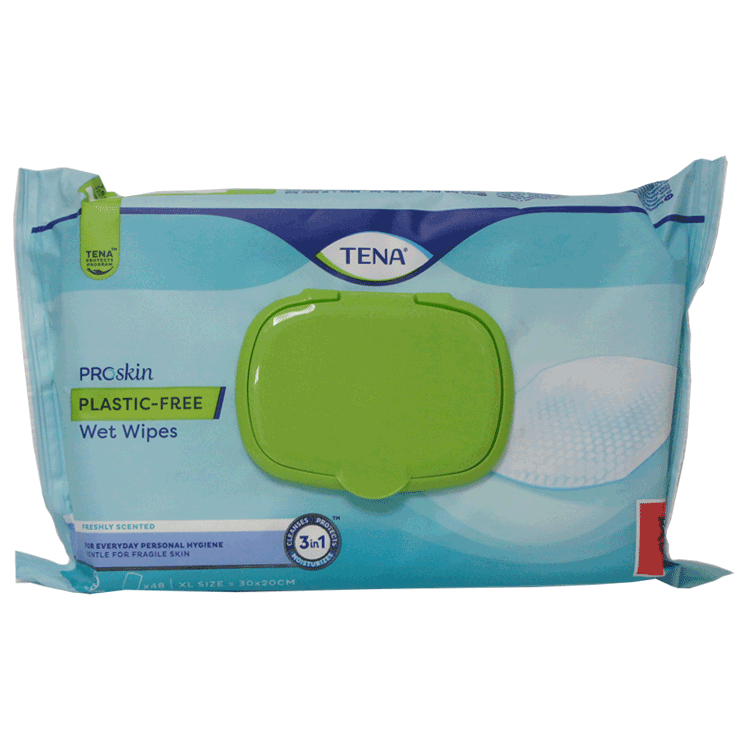 Tena Proskin Extra Large Wet Wipes x 48 - Plastic Free