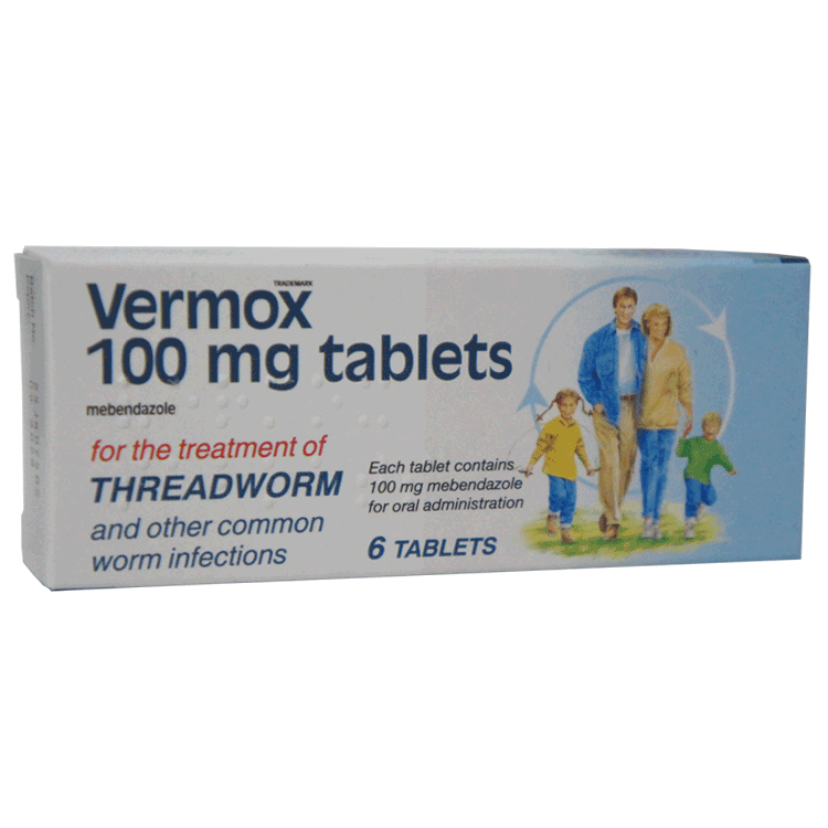Vermox tablets x 6 - For the treatment of Threadworm