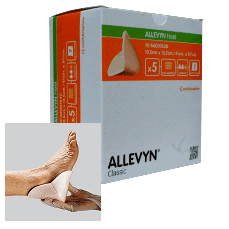 Allevyn Heel -Absorbant Protective Foam Wound dressings x 5